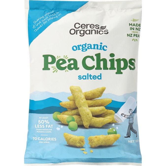 CERES POPPED PEA CHIPS SALTED