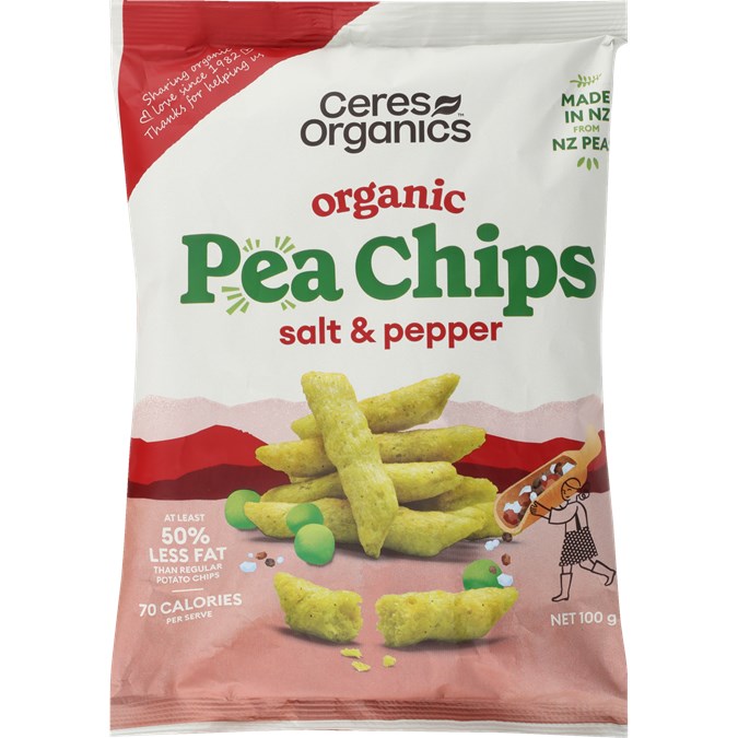 CERES POPPED PEA CHIPS SLT&PEPPER