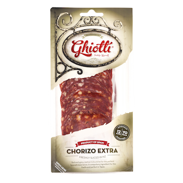 GHIOTTI CHORIZO SALCHICHON 70g ea