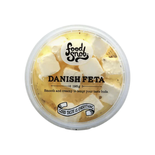 FOOD SNOB DANISH FETA  CHEESE 195g ea