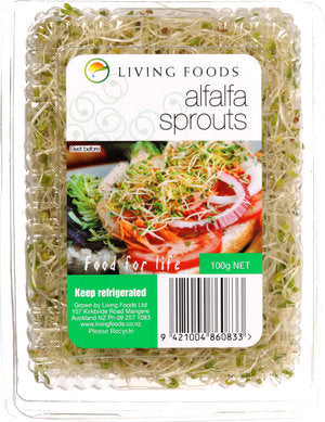 LIVING FOODS ALFALFA SPROUTS 100G