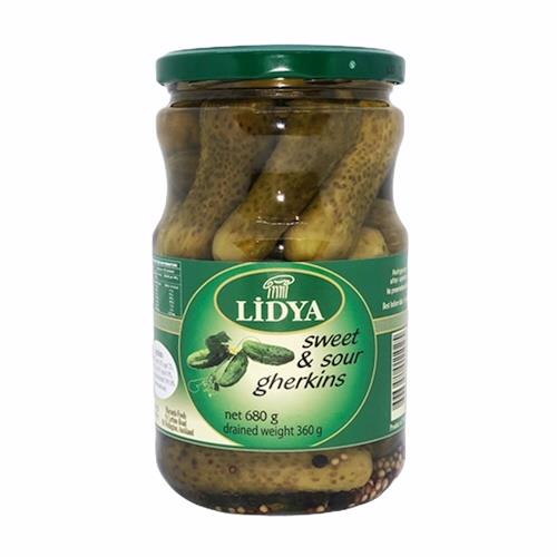 LIDYA SWEET AND SOUR GHERKINS 680G