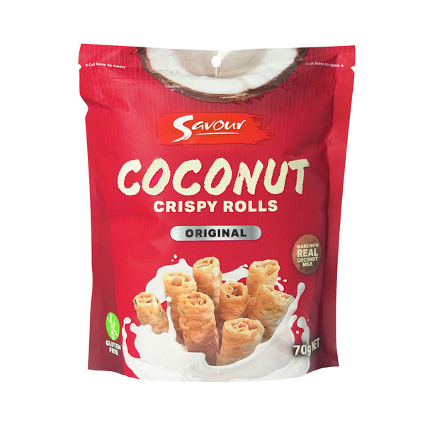 SAVOUR COCONUT CRISPY ROLLS GF ORIGINAL 70G