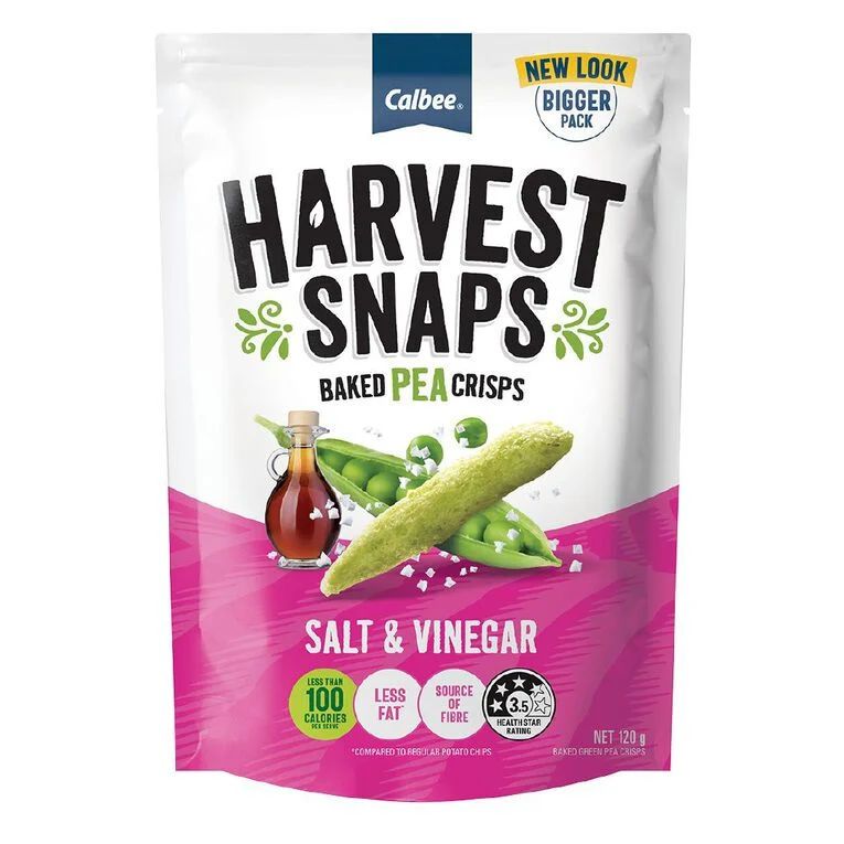 HARVEST SNAPS SALT & VINEGAR 120g