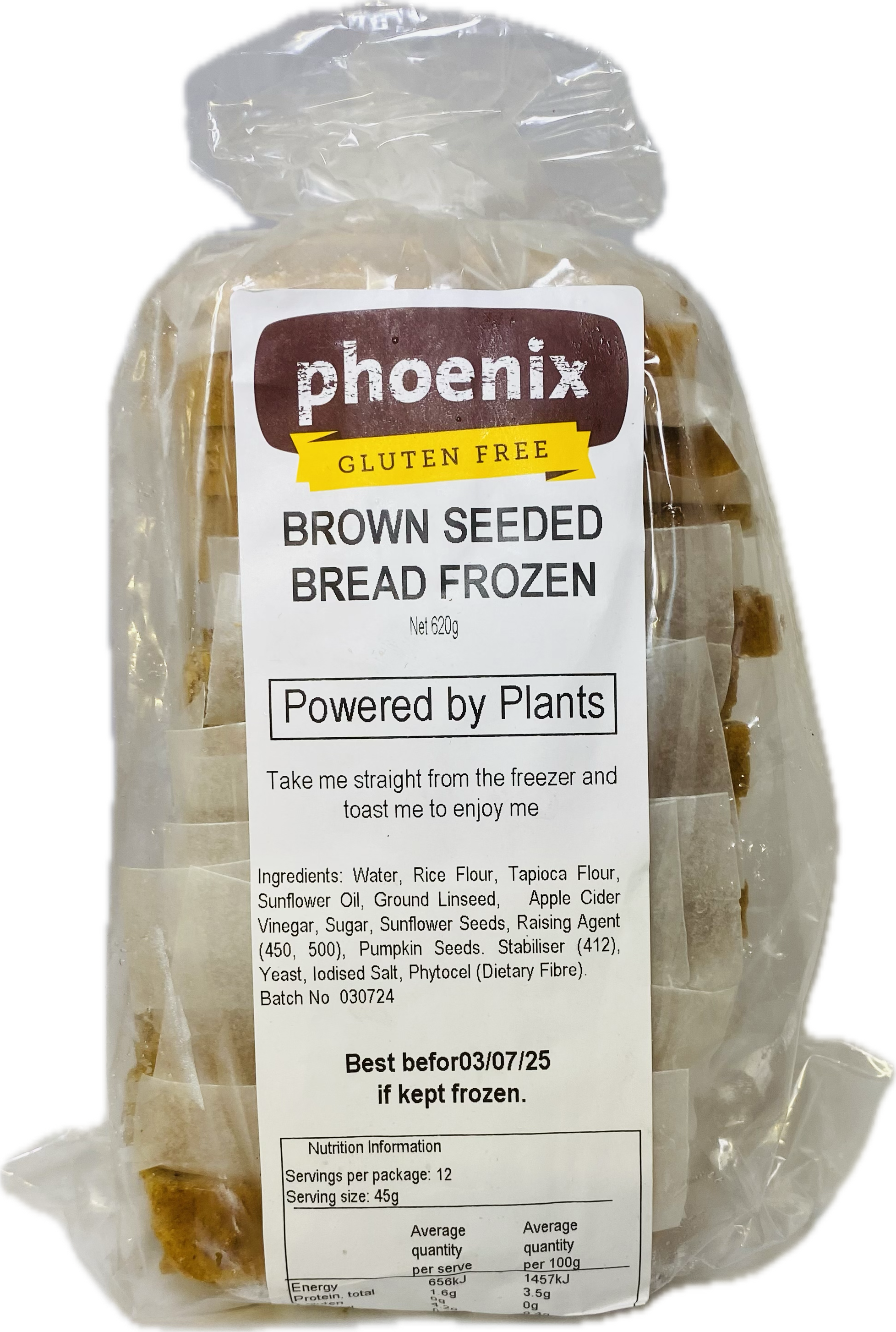 PHOENIX GF BROWN SEEDED BREAD 620 g