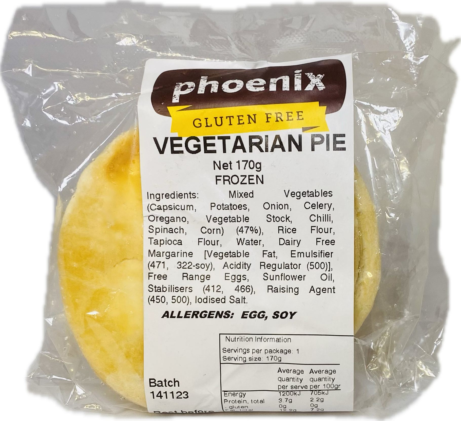 PHOENIX GF VEGETARIAN PIE 170g