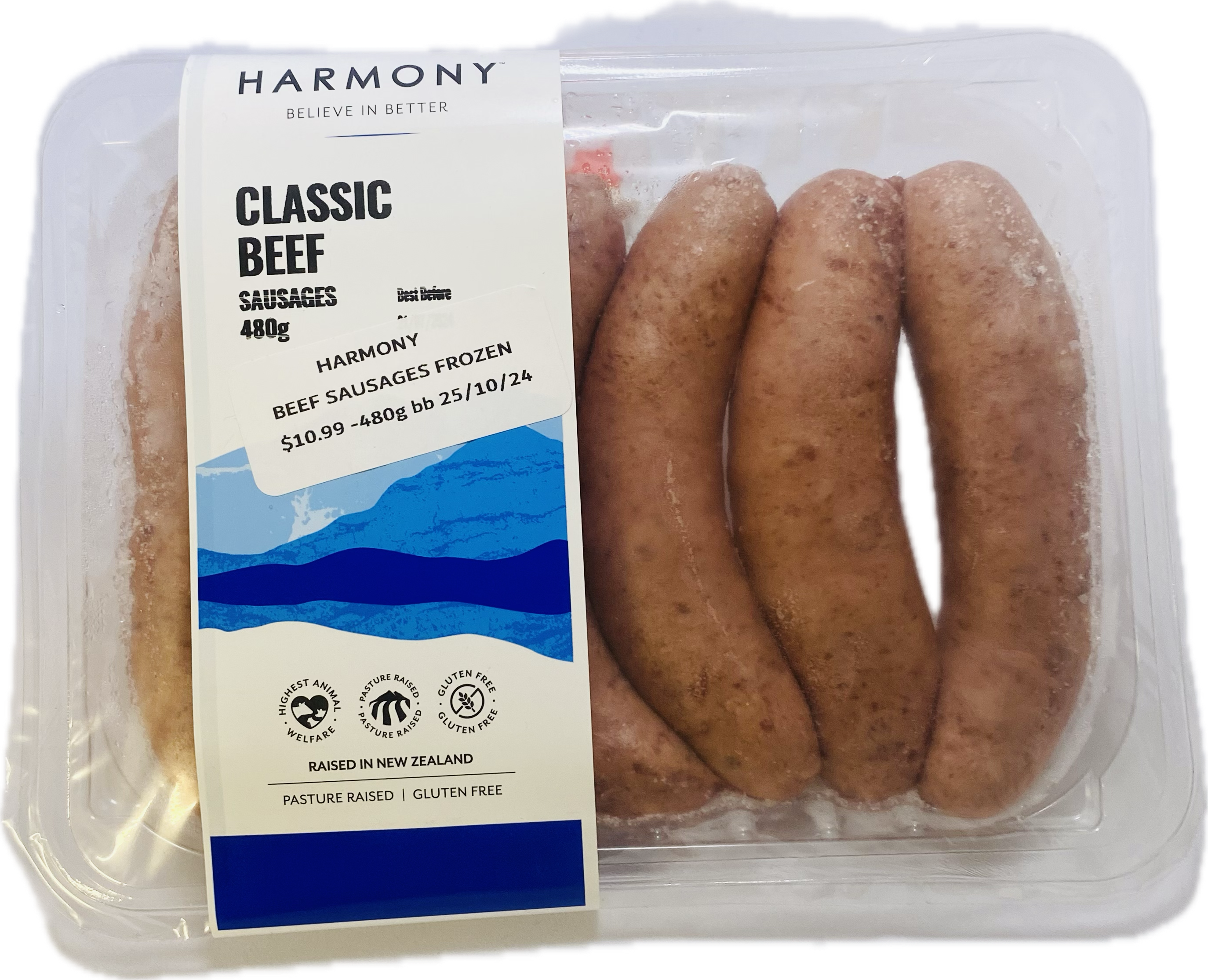 HARMONY CLASSIC BEEF SAUSAGES 480g