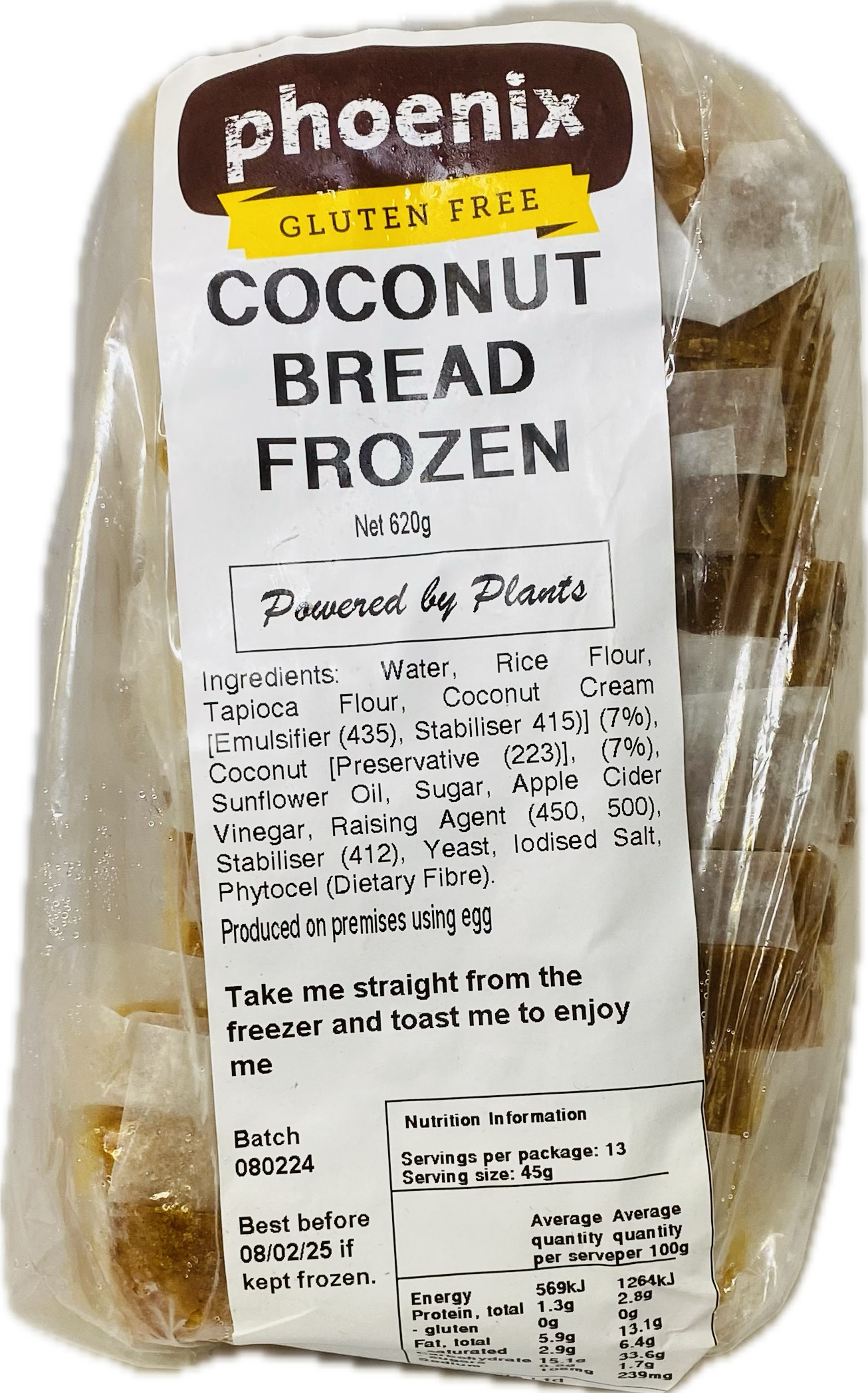 PHOENIX GF COCONUT BREAD 620g