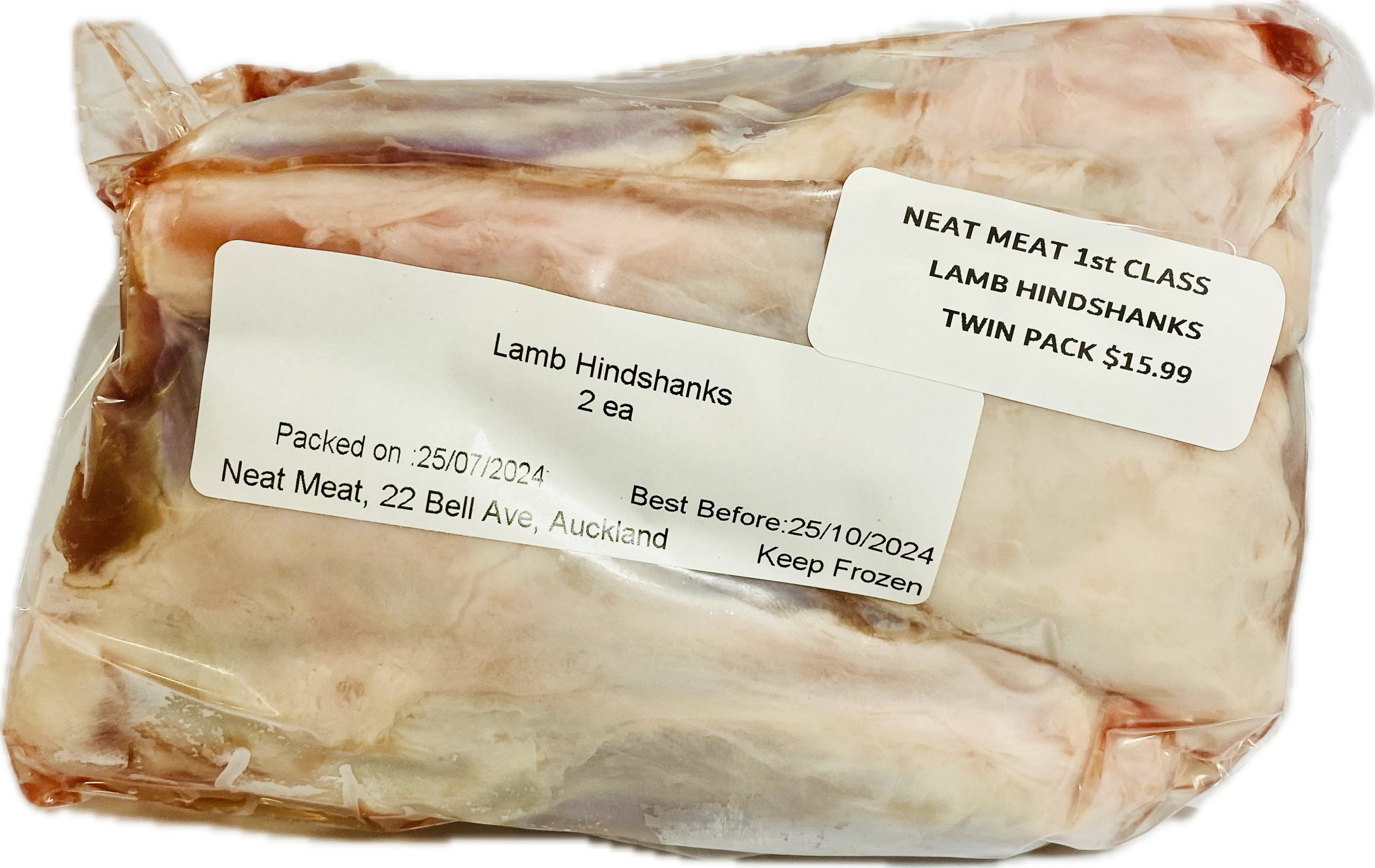 NEAT MEAT 1ST CLASS LAMB HINDSHANKS FROZEN TWINPACK