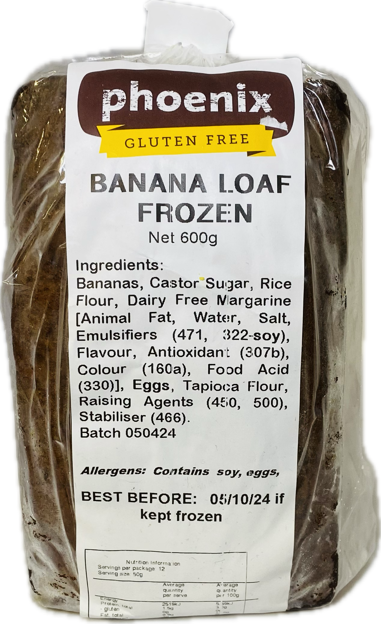 PHOENIX GF BANANA LOAF 540g