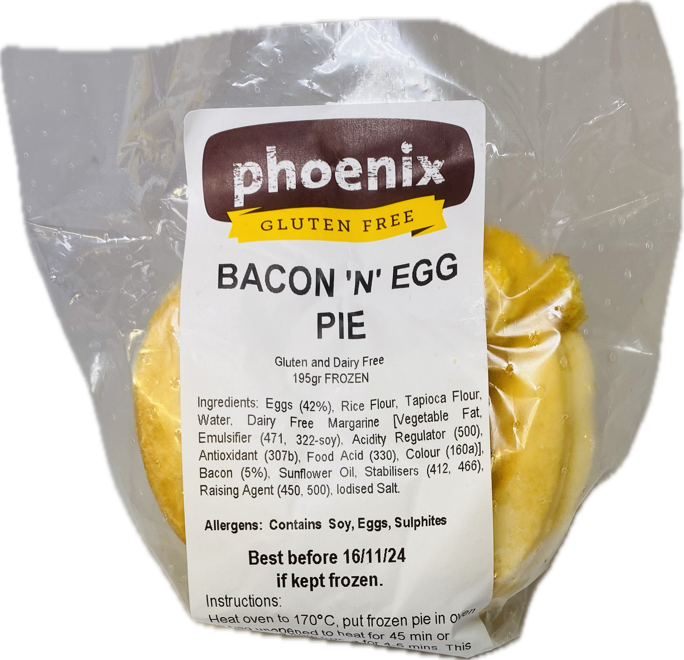 PHOENIX GF BACON AND EGG PIE 180gm